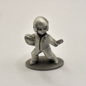 Hudson Pewter Football Player Figurine Wilson 659 Miniature Stiff Arm Vintage